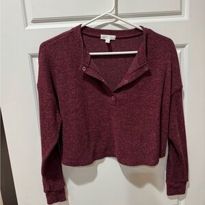 Abound Maroon Cropped Sweatshirt